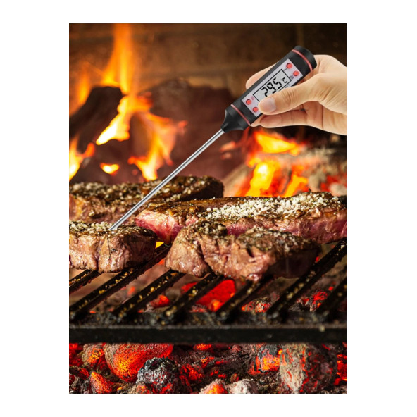 5 Adet Siyah Renk Dijital Gıda Yemek Termometresi Yemek Isı Ölçer  A01(5 ADET)::: - 3