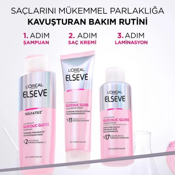 L'Oreal Paris Elseve Glycolic Gloss Parlaklığı Saça Mühürleyen Laminasyon 5 Dakikada Durulanan Bakım 200ml - 7