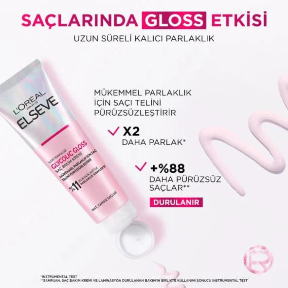 L'oréal Paris Elseve Glycolic Gloss Mükemmel Parlaklık İçin Pürüzsüzleştirici Saç Kremi 150Ml - 2