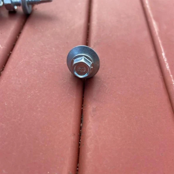 Trapez Çatı Vidası 6.3x25 mm Paket 100 ADET Matkap Uçlu Sac Akıllı Vida Çatı Panel Metal Ağaç Vidası - Resim 4