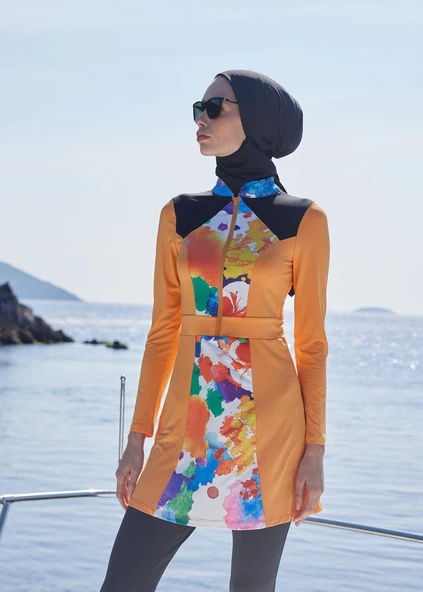 Kapalı Mayo Tek Üst - Turuncu Spor - Resim 6