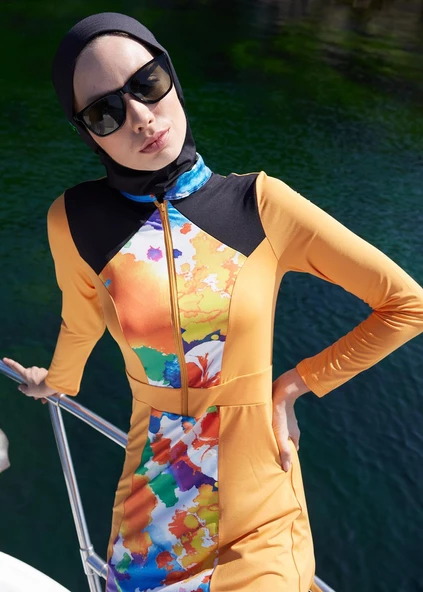 Kapalı Mayo Tek Üst - Turuncu Spor - Resim 5