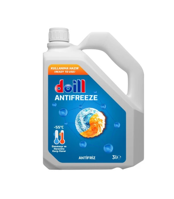 Doill -55 Derece Hazır Karışım 3 Litre Mavi Antifriz - G11 (Üretim Yılı: 2025)