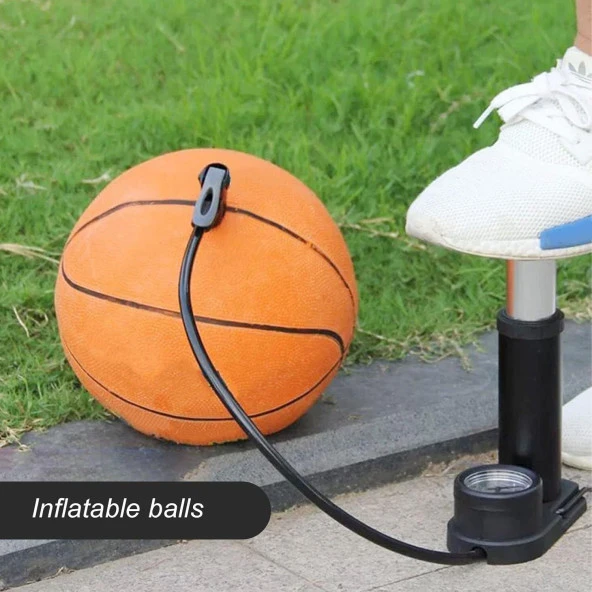 KNT Göstergeli Ayaklı Bisiklet Pompa Basketbol ​​Bisiklet Motosiklet Araba Pompası - 6