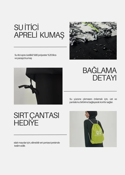 Paraşüt Kapalı Mayo S&B Desenli - 7