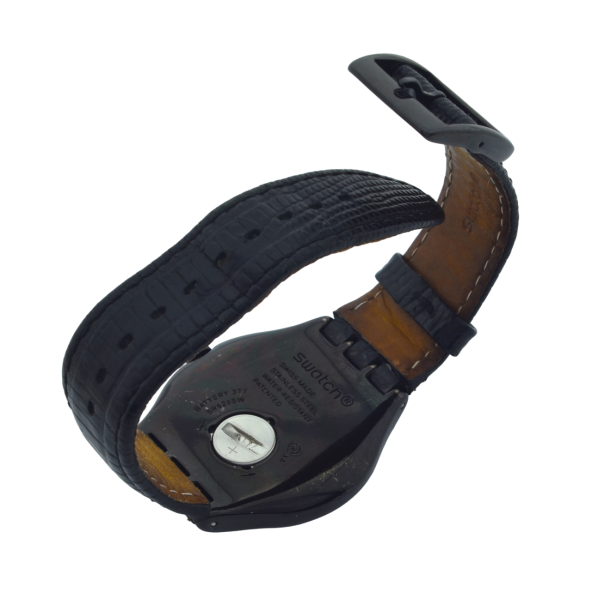 Swatch Siyah Deri Kayış Erkek Kol Saati 2.EL - 2