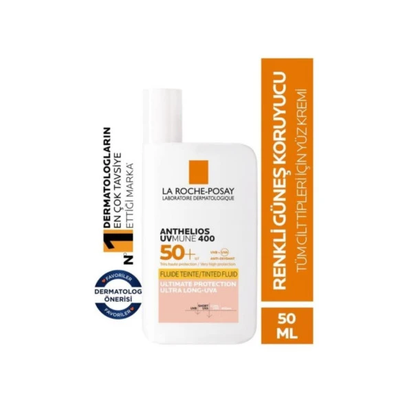 La Roche Posay Anthelios Uvmune400 Spf50+ İnvisible Fluid Tinted 50 Ml - SKT:09/2026