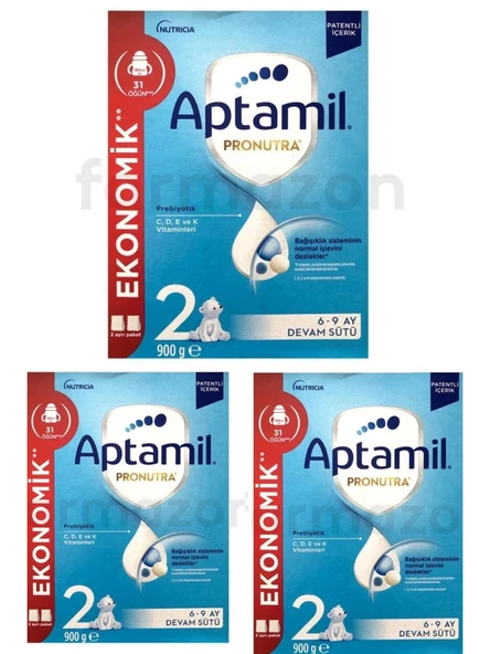 Aptamil 2 Pronutra Numara Bebek Maması 900 Gr X 3 Adet -KOFRE