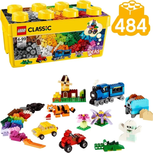 LEGO® Classic Orta Boy 10696 - 4 Yaş ve Üzeri Çocuklar için Yaratıcı Oyuncak Yapım Seti (484 Parça)