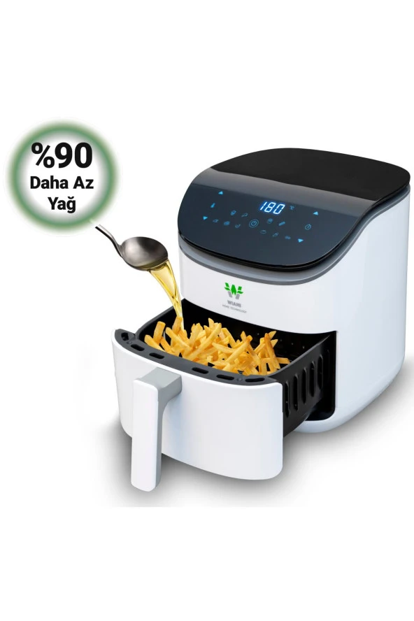 Wiami Air Fryer 3.5 Litre Beyaz Akıllı Fritöz