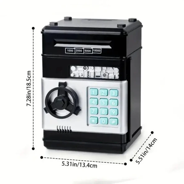 DailyTech Elektronik Kumbara Şifre Çocuklar İçin Kasa Para Dijital Paralar Nakit Tasarrufu Güvenlik Kasası Atm Makinesi Çocuk Hediye - 4