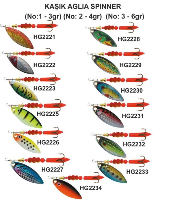 Effe Kaşık Aglıa Spınner Yaprak Meps No:1 - 3 Gr - Resim 2