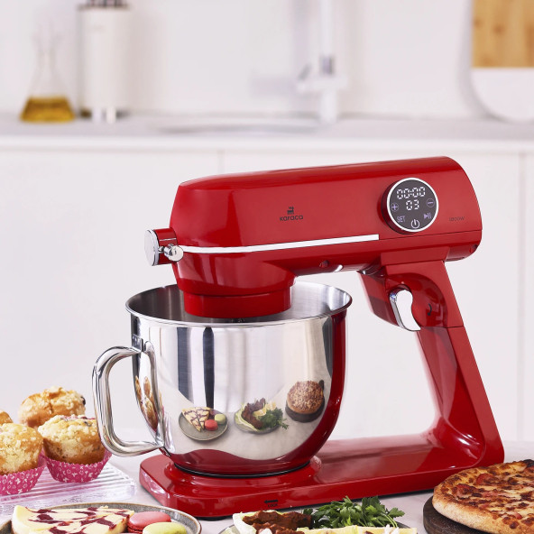 Karaca Multichef Artisan Digital Ekran 7 Litre Döküm Stand Mikser Kırmızı 1800W - 3
