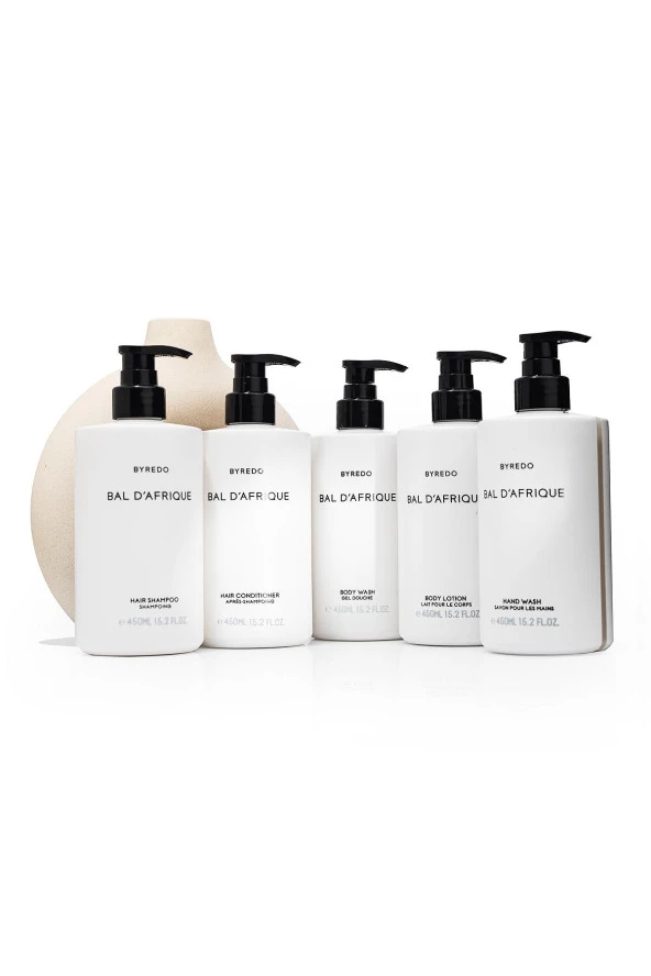 Byredo Shampoo 450 ml + Conditioner 450 ml + Body Wash 450 ml + Body Lotion 450 ml + Hand Wash 450 ml