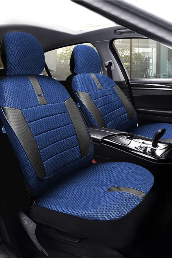 Fiat Egea Hachback 2015 Aracınıza Uyumlu Koltuk Kılıfı Vira Mavi Siyah