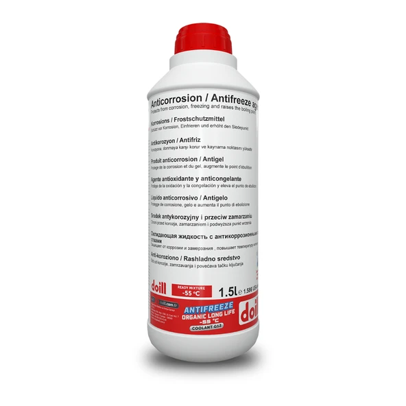 Doill -55 Derece Hazır Karışım 1.5 Litre Kırmızı Organik Antifriz - G12 (Üretim Yılı: 2025)