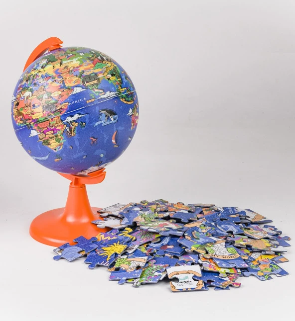 Gürbüz My World Globe 15 Cm Küre+ Puzzle 54 Parça