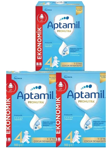 Aptamil Pronutra 4 Numaralı Bebek Maması 900 gr X 3 Adet -KOFRE