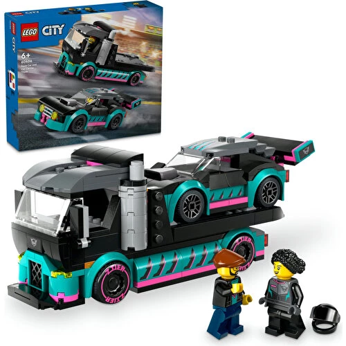LEGO City 60406 Yarış Arabası ve Araba Taşıyıcı Kamyon (328 Parça)