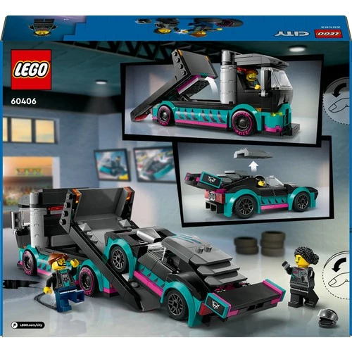 LEGO City 60406 Yarış Arabası ve Araba Taşıyıcı Kamyon (328 Parça) - 3
