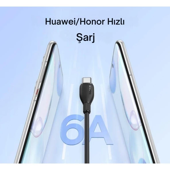 Baseus Şarj Akım Korumalı Ultra Hızlı 1.2Mt 100W Type-C Şarj Kablo Huawei Xiaomi Samsung Laptop Şarj - 4