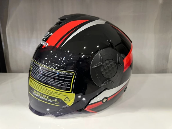 KASK MTS 625 WASP ÇENESİZ GÜNEŞ GÖZLÜKLÜ KIRMIZI/SİYAH