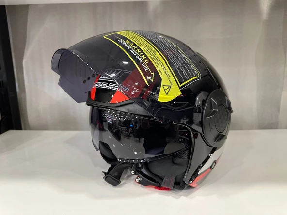 KASK MTS 625 WASP ÇENESİZ GÜNEŞ GÖZLÜKLÜ KIRMIZI/SİYAH - 2