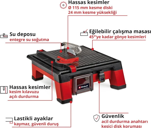 Einhell TE-TC 18/115 Lİ Solo Akülü Seramik Kesme Makinası 4301190 - 4