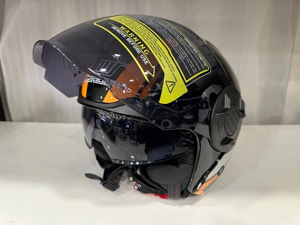 KASK MTS 625 WASP ÇENESİZ GÜNEŞ GÖZLÜKLÜ TURUNCU/SİYAH - 3