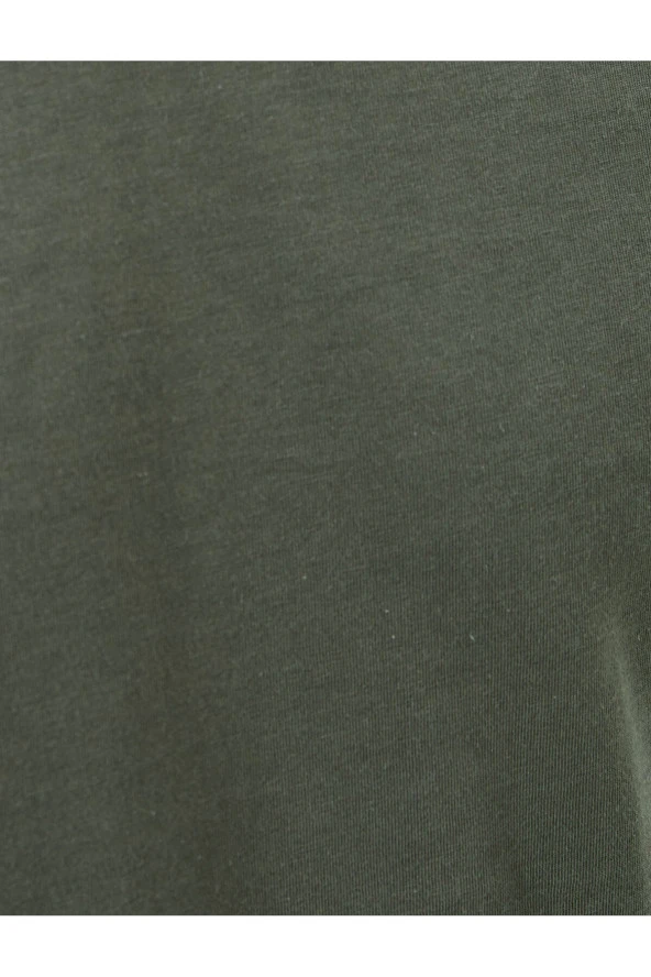 Basic Tişört Slim Fit Bisiklet Yaka Pamuklu - Resim 4