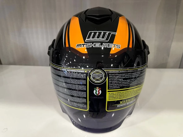 KASK MTS 625 WASP ÇENESİZ GÜNEŞ GÖZLÜKLÜ TURUNCU/SİYAH - 2