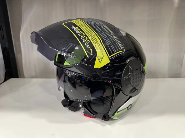 KASK MTS 625 WASP ÇENESİZ GÜNEŞ GÖZLÜKLÜ YEŞİL/SİYAH - 2