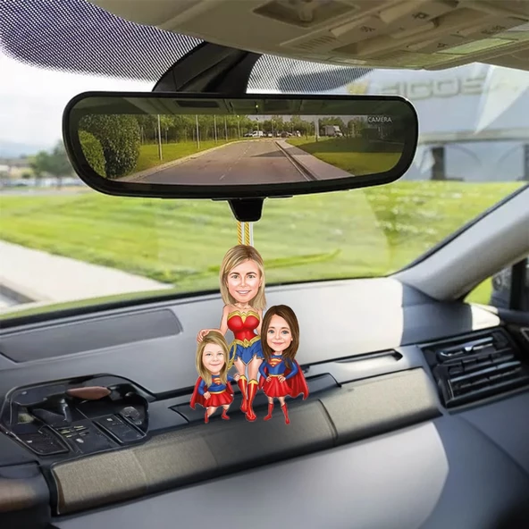 Anne Ve Kızları Super Hero Araba Dikiz Ayna Süsü