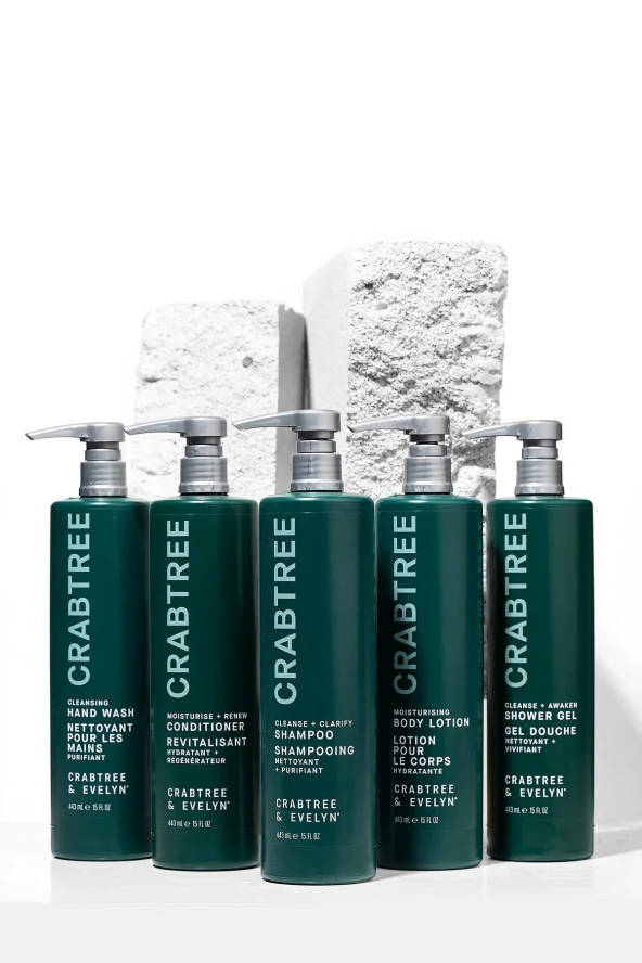 Crabtree & Evelyn  Shampoo 443 ml + Conditioner 443 ml + Shower Gel 443 ml + Body Lotion 443 ml +Hand Wash 443 ml