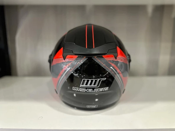 KASK MTS 625 LADDER ÇENESİZ GÜNEŞ GÖZLÜKLÜ KIRMIZI/SİYAH - 4