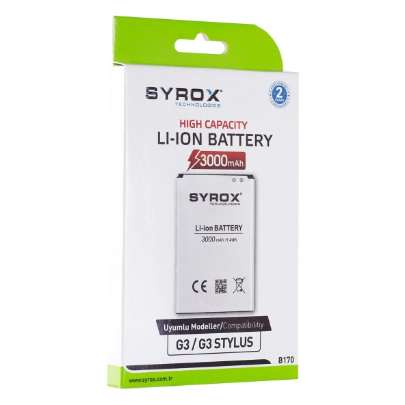 Syrox LG G3 / G3 STYLUS / BL-53YH Batarya B170