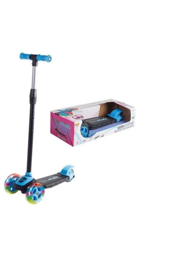 Furkan Toys Furkan Cool Wheels Led Işıklı 3 Tekerlekli Yükseklik Ayarlı Mavi