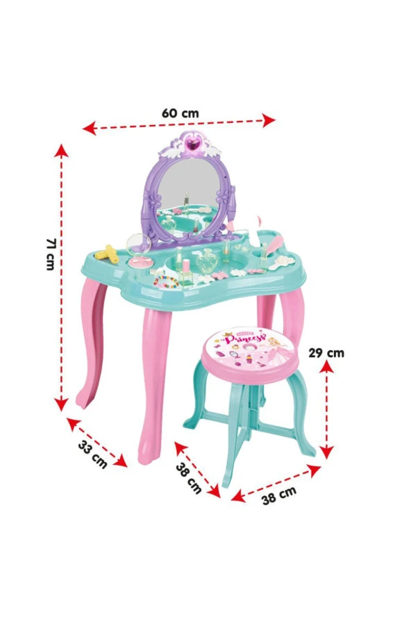 Müzikli Sihirli Kelebek Makyaj Masası Mor 06048 - 2