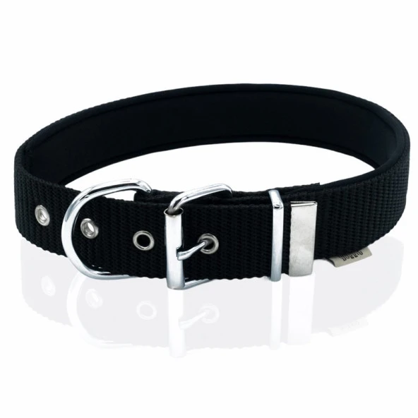 Doggie Konfor Dokuma Köpek Boyun Tasması Siyah 4x57-65 Cm Large