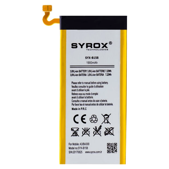 Syrox Samsung Galaxy A3 / BA300 Batarya B158 - 2