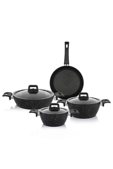 Schafer Savor Yanmaz Yapışmaz 7 Parça Siyah Tencere Seti - Resim 2