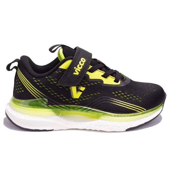 Vicco Nebula 346F24Y113 Siyah Yeşil Ortopedik Erkek Çocuk Spor Ayakkabı - Resim 2