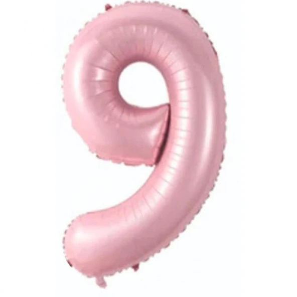 9 Rakam Açık Pembe Folyo Balon 80 cm