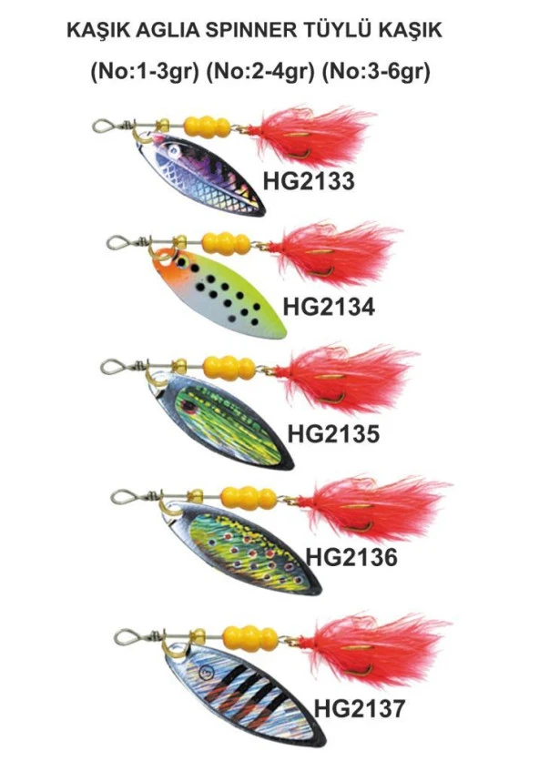 Effe Kaşık Aglıa Spinner Tüylü Meps No:2 - 4 Gr - 1