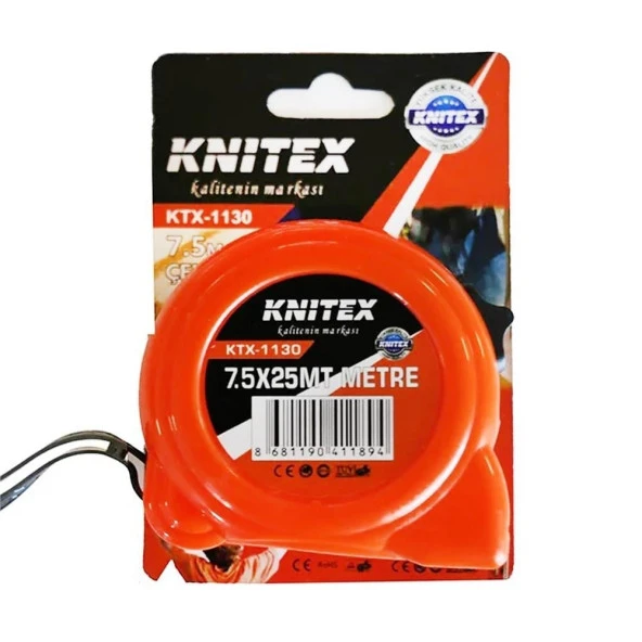 Knitex Turuncu Şerit Metre 7.5 Mt x 25 Mm KTX-1130