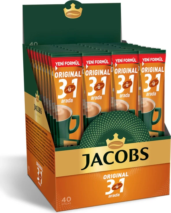 Jacobs Original 3'ü 1 Arada Kutu 40x16g Stick Karışım Kahve