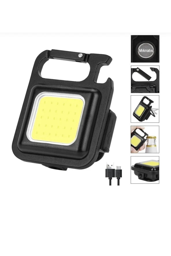 Mini Led Anahtarlık El Feneri Flash Mıknatıslı Su Geçirmez Şişe Açaçaklı - 2