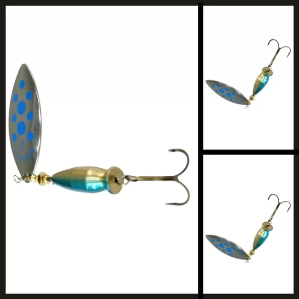 Uyguna-Yakala Gümüş/mavi No:2/16 Gr Long Döner Kaşık-KAŞ.087 - Resim 2