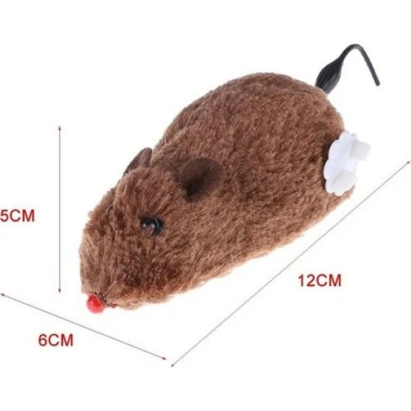 3B Trend Kurmalı Kedi Eğitim Oyuncağı Tüylü Peluş Fare Yakalama Interaktif Sevimli Eğlenceli Oyuncak - 2