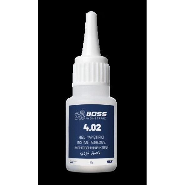 BA4.02020 BOSS HIZLI YAPIŞTIRICI - ETİL SİYANOAKRİLAT 20gr NSF BELGELİ